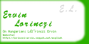 ervin lorinczi business card